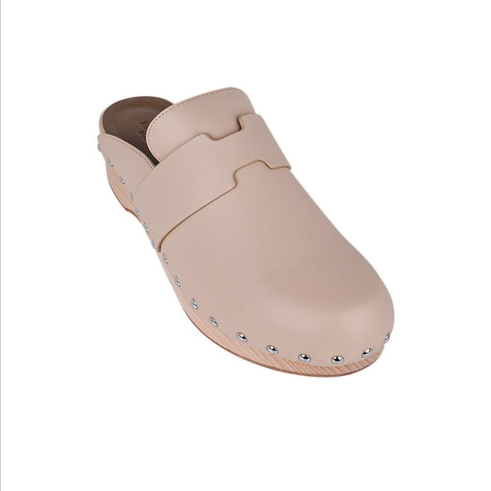 Hermes H clogs with nailheads